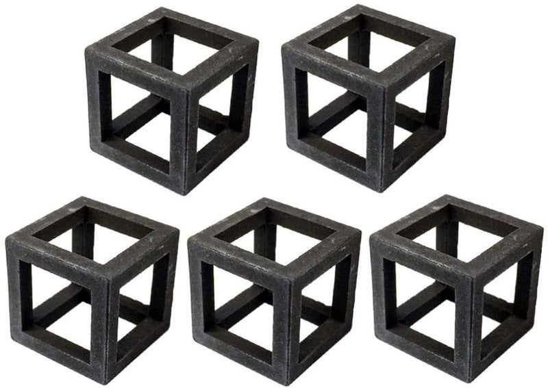 XMHF 5Pcs Ceramic Aquarium Small Fish Shrimp Crayfish Breeding Cube Block Shelter Gray - Image 1